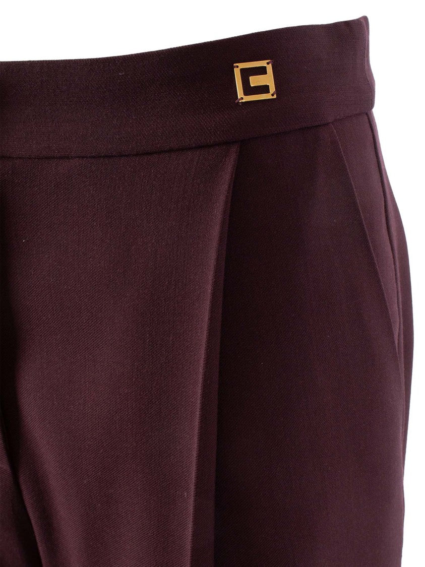 Elisabetta Franchi High-Waisted Tailored Trousers With Front Pleats