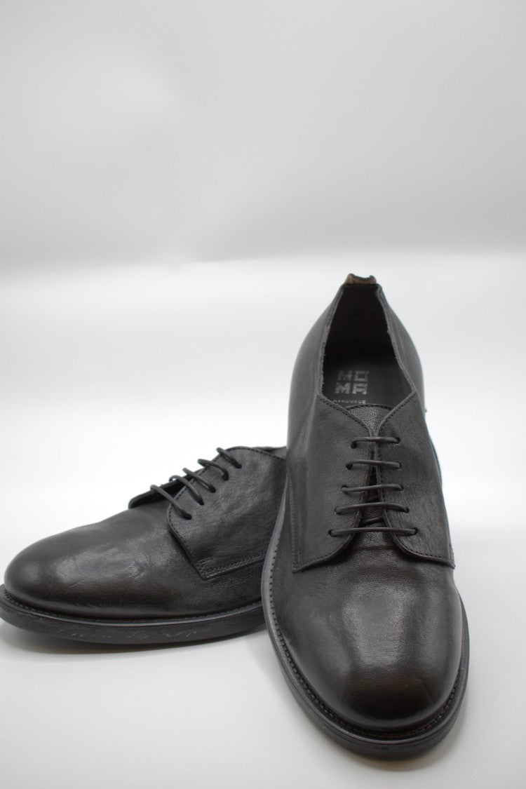 Moma Black Leather Brogues