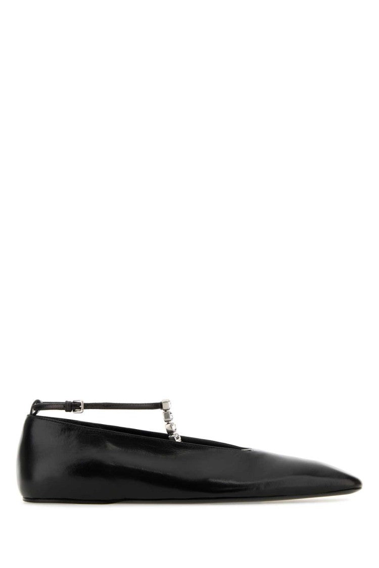Jil Sander Black Leather Ballerinas