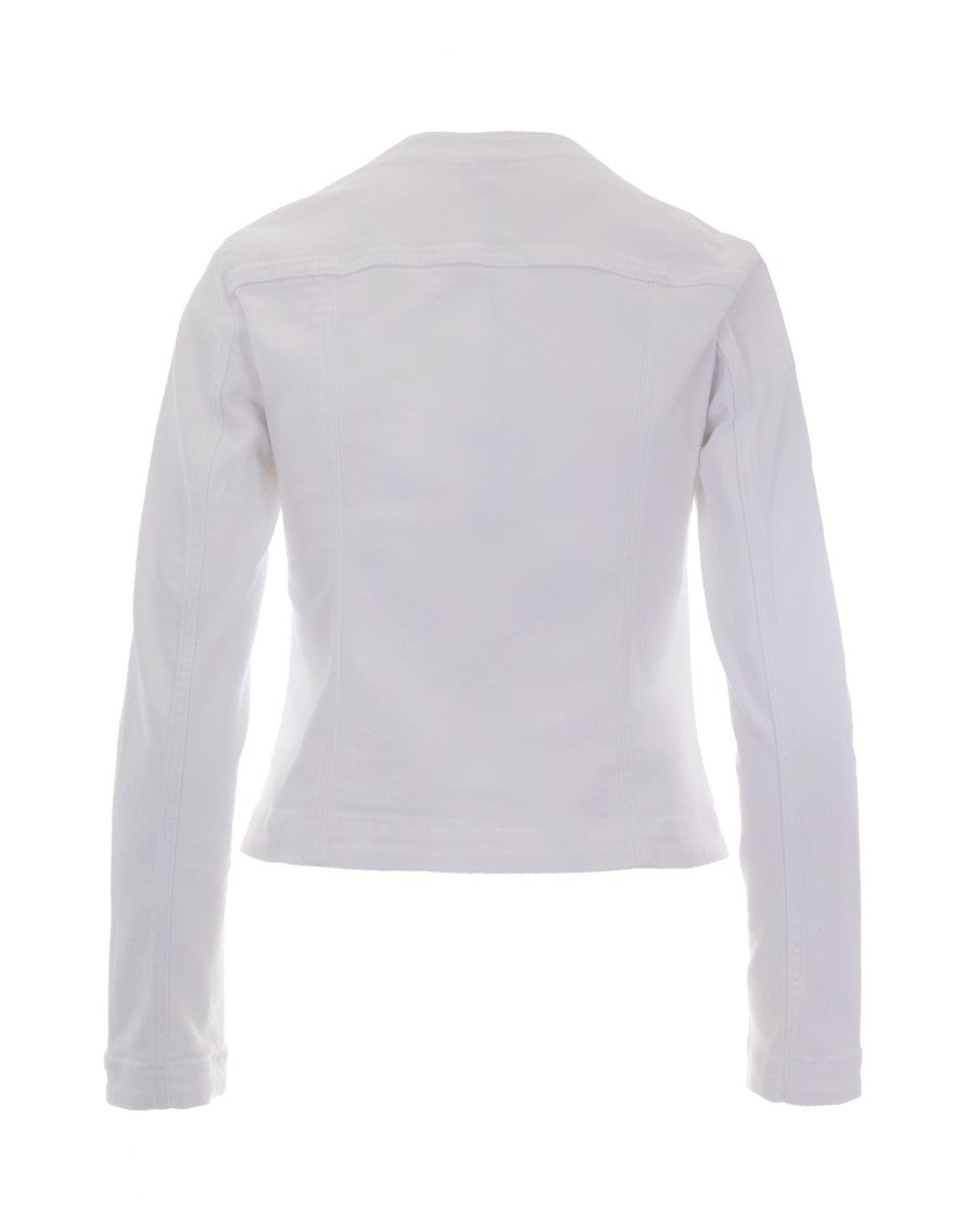 Liu Jo Fitted White Jacket With Gold-Tone Logo Buttons
