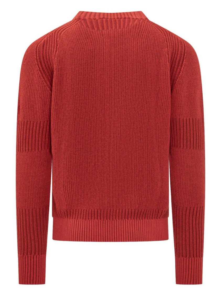Kenzo Medium Red Patch Detail Ribbed Sweater
