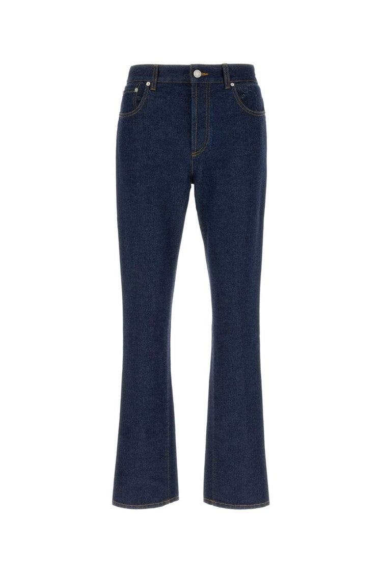 Gucci Flared Blue Denim Jeans With High Waist