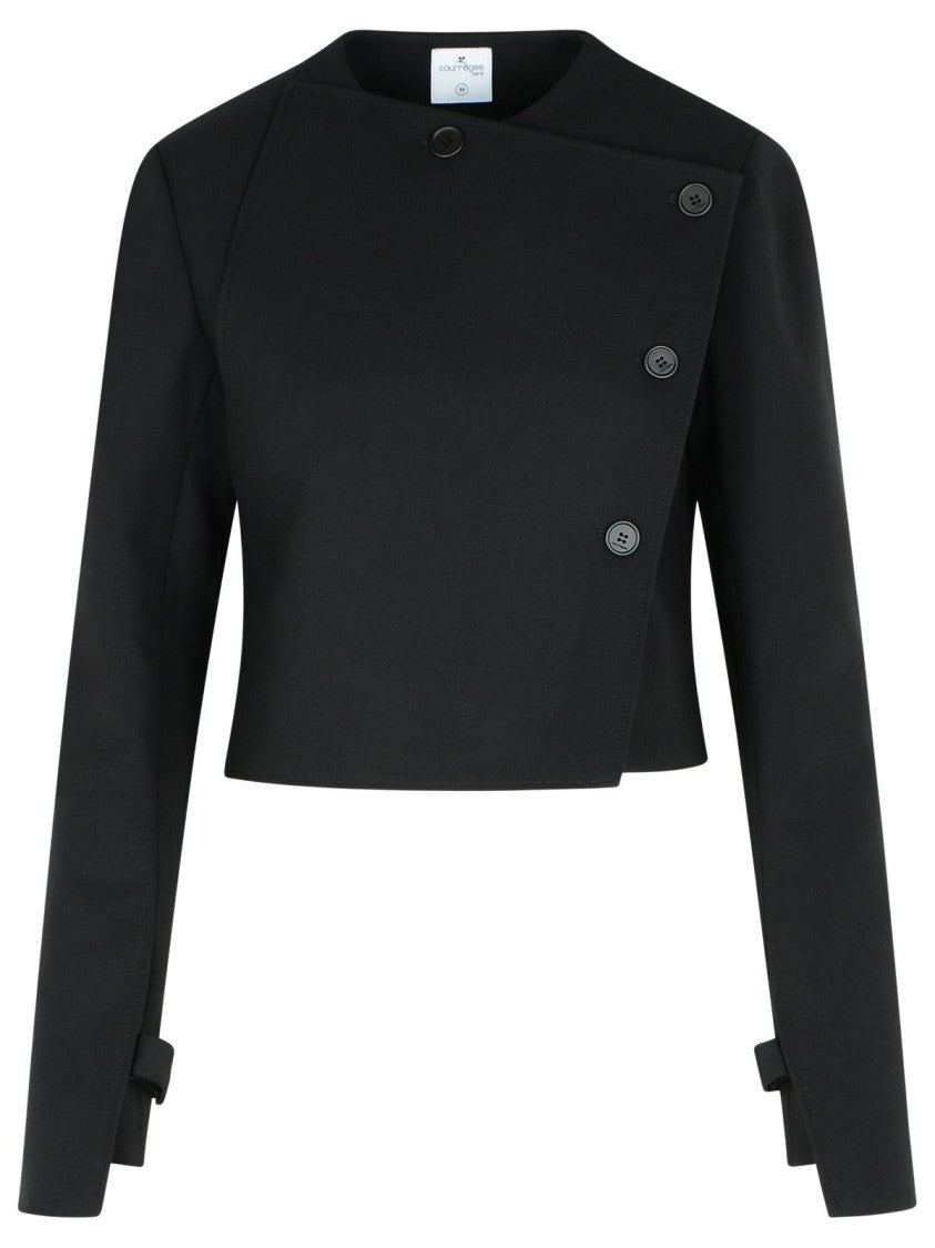 Courrèges Oblique' Black Wool Blend Jacket
