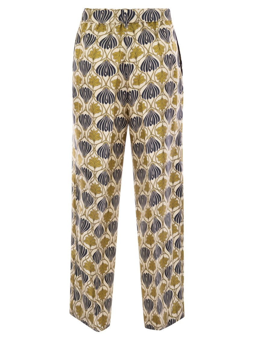 Max Mara Timec - Printed Silk Fluid Trousers
