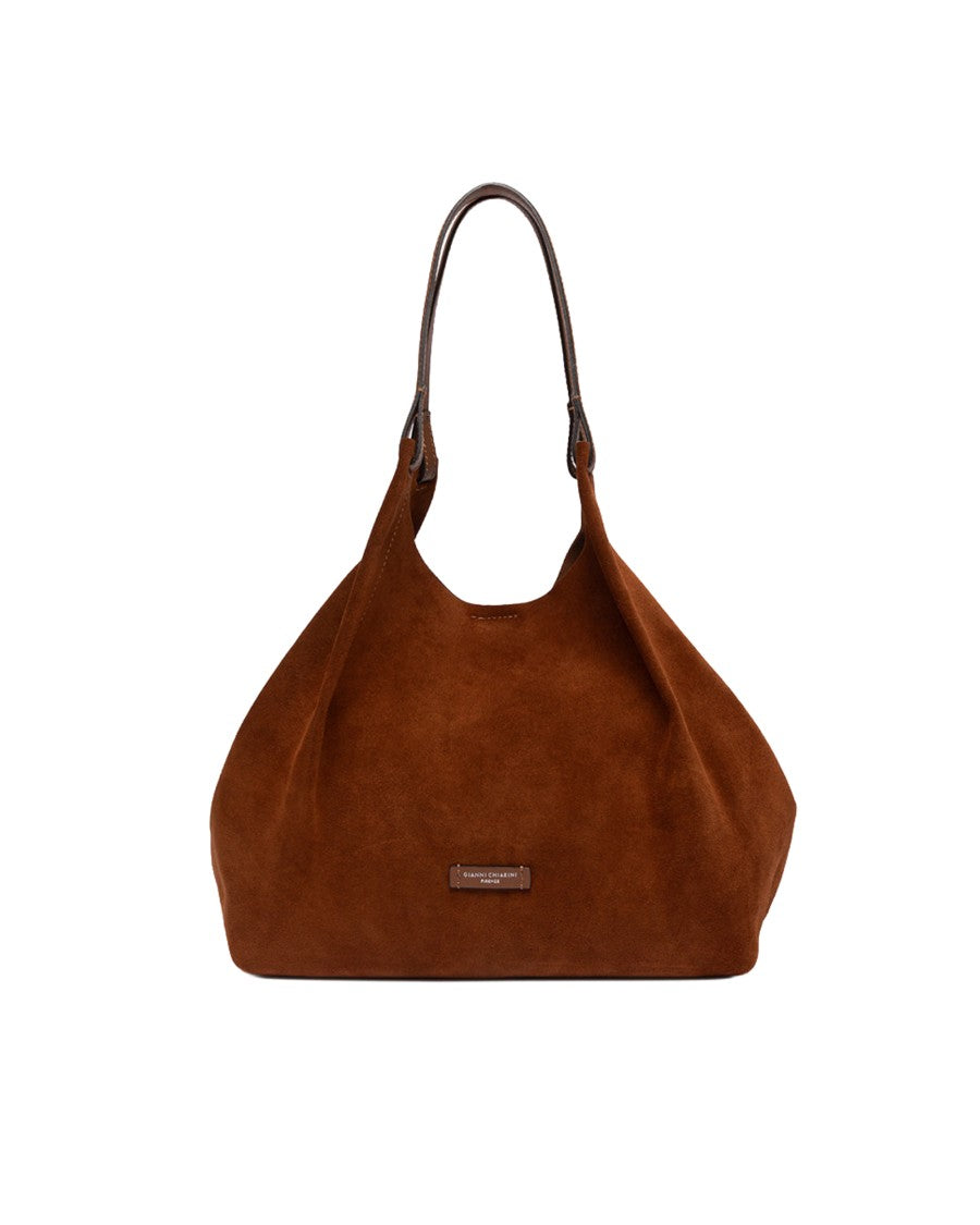 Gianni Chiarini Cognac Dua Suede Leather Tote Bag