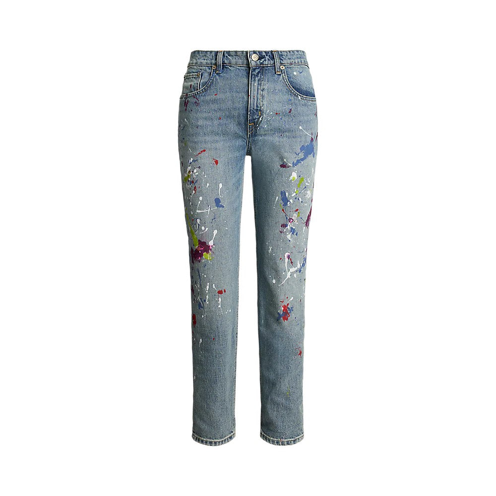 Lauren Ralph Lauren Alicia Wash Byfrnd Taper-Ankle-Straight Cotton Jeans