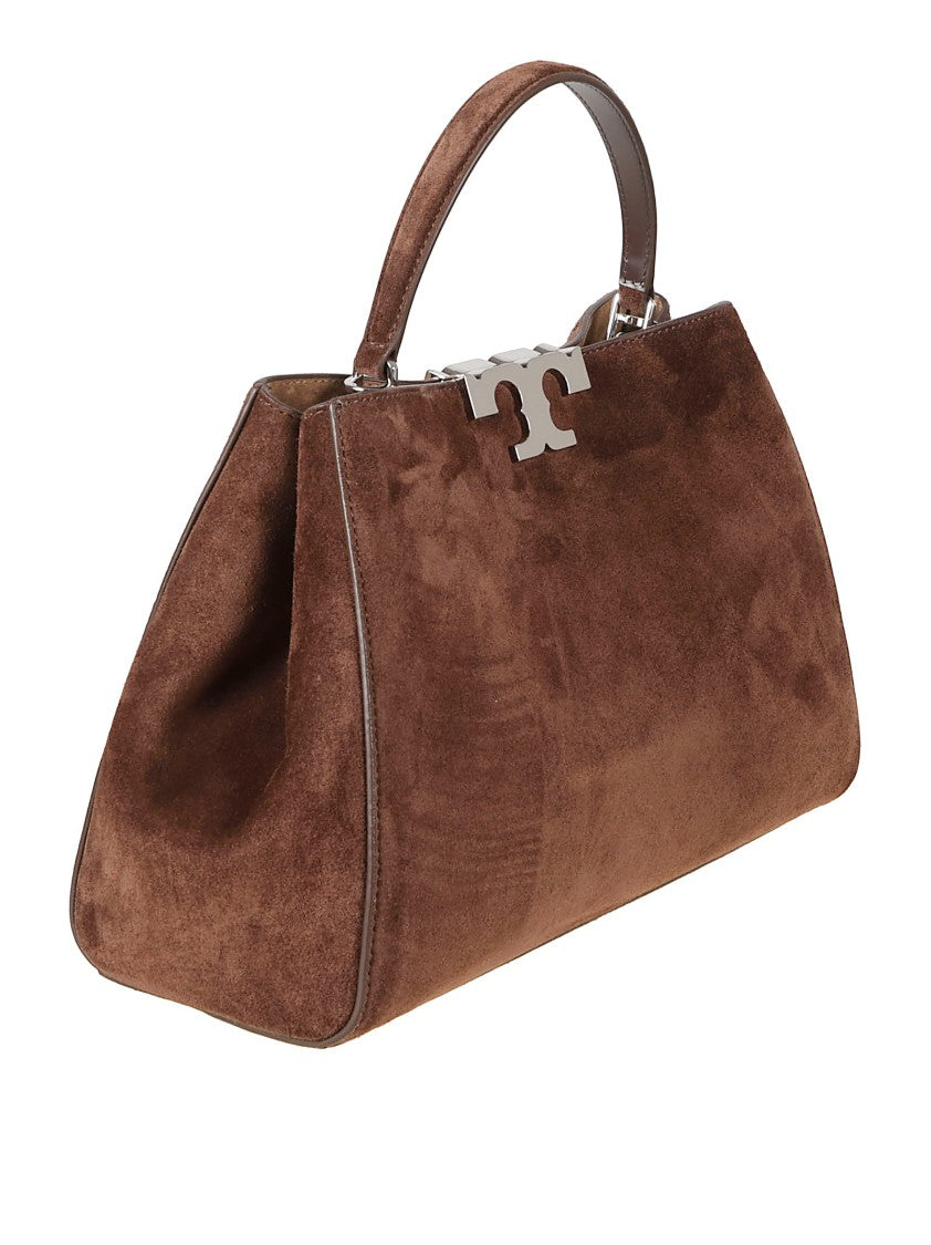 Tory Burch Structured Brown Suede Bag