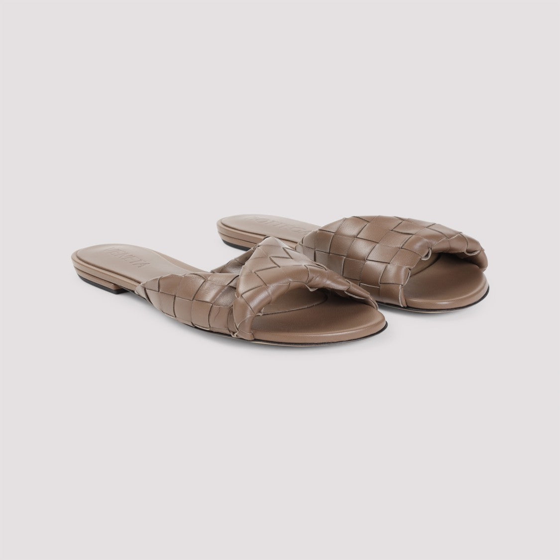 Bottega Veneta Blink Flap Brown Lamb Leather Sandals