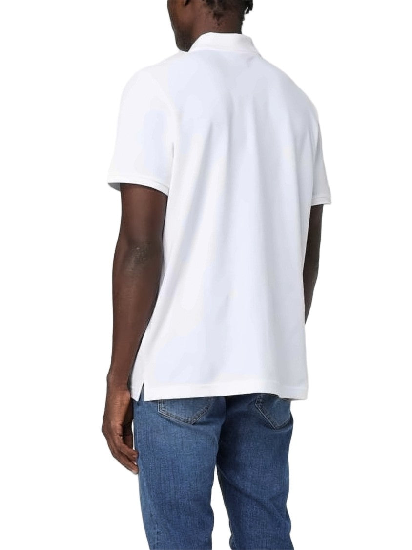 Moose Knuckles White Cotton Polo Shirt With Traditional Collar