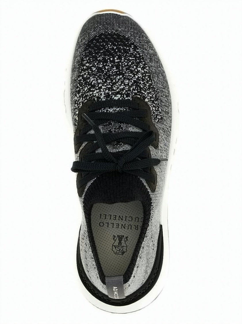 Brunello Cucinelli Gradient Knit Runner With Sock-Like Collar And Cushioned Sole