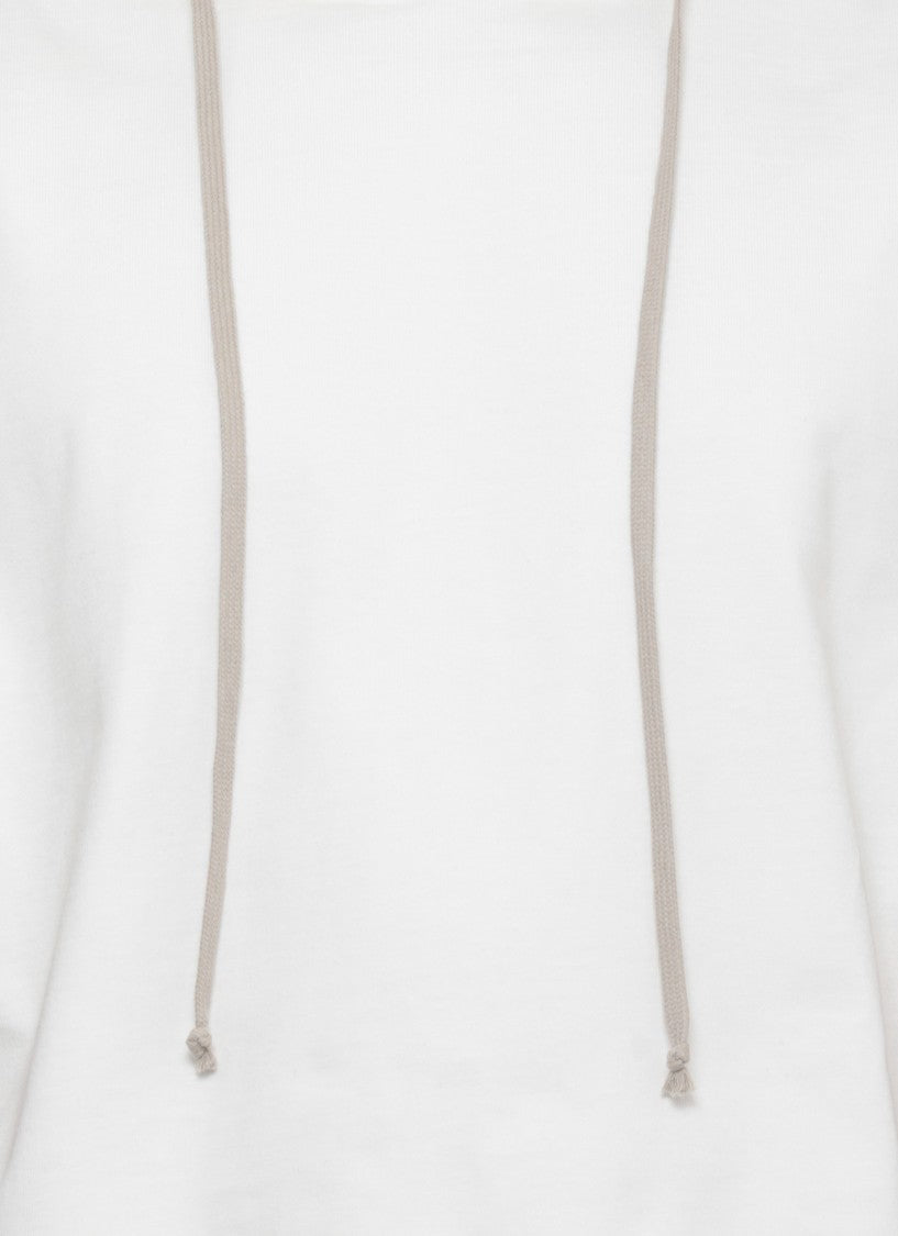 Drkshdw By Rick Owens Ivory Tunic Cotton Sleeveless Hoodie