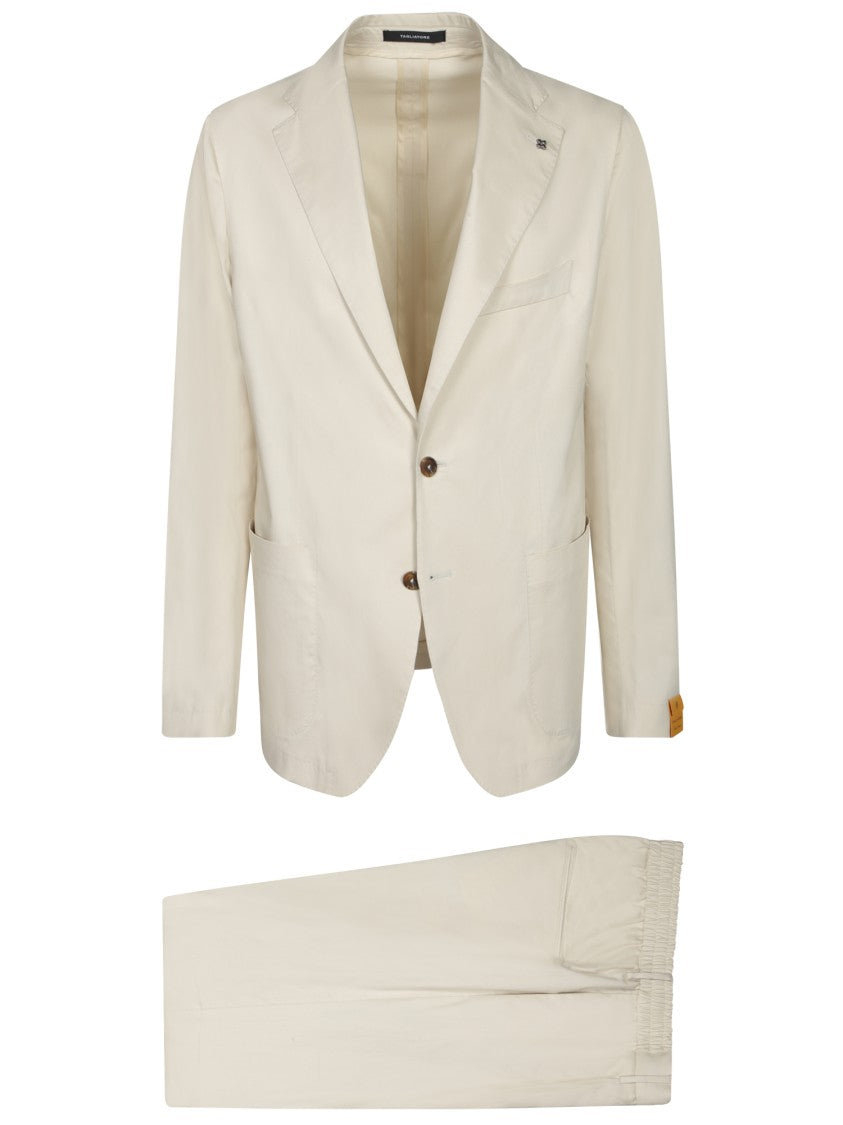 Tagliatore Single-Breasted White Suit With Tailored Trousers