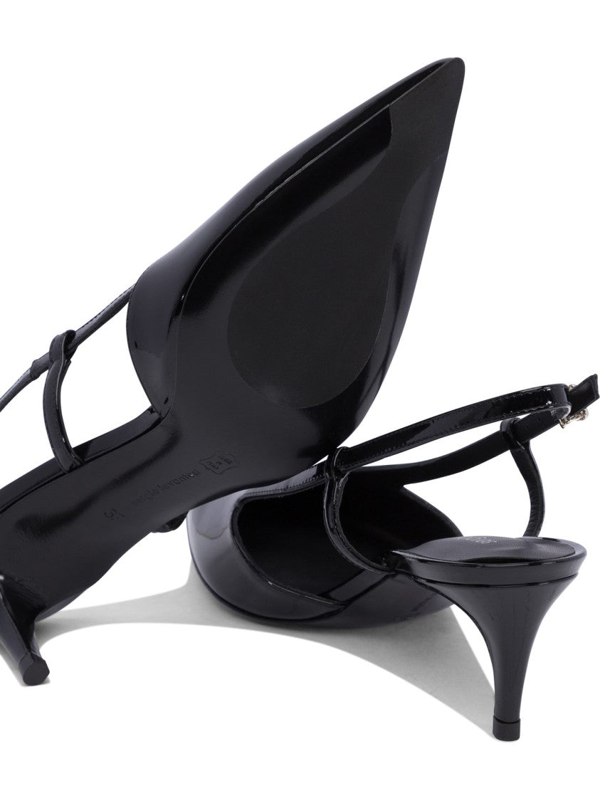 Sergio Levantesi Glossy Leather Slingback Heeled Shoes