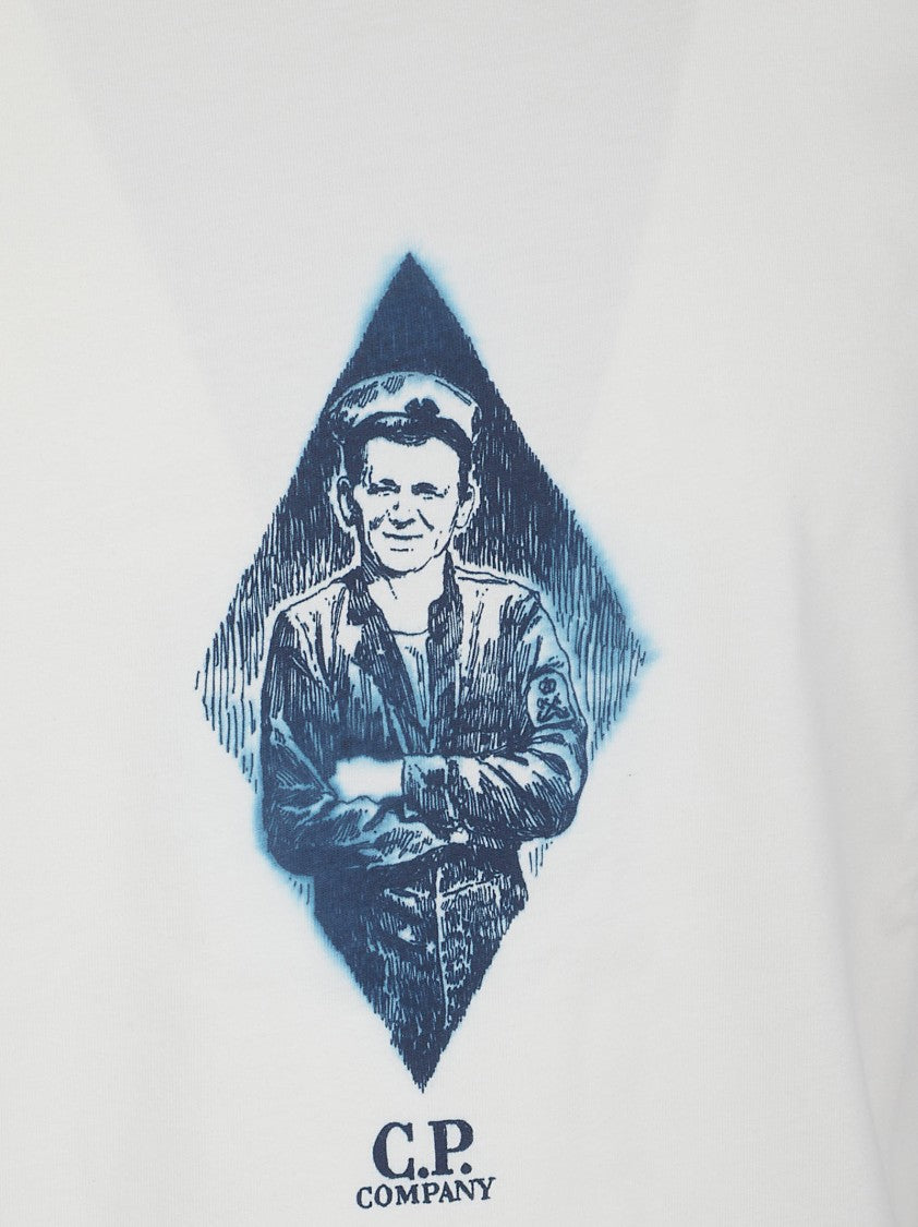 C.P. Company Graphic Print Crew Neck T-Shirt With Relaxed Fit