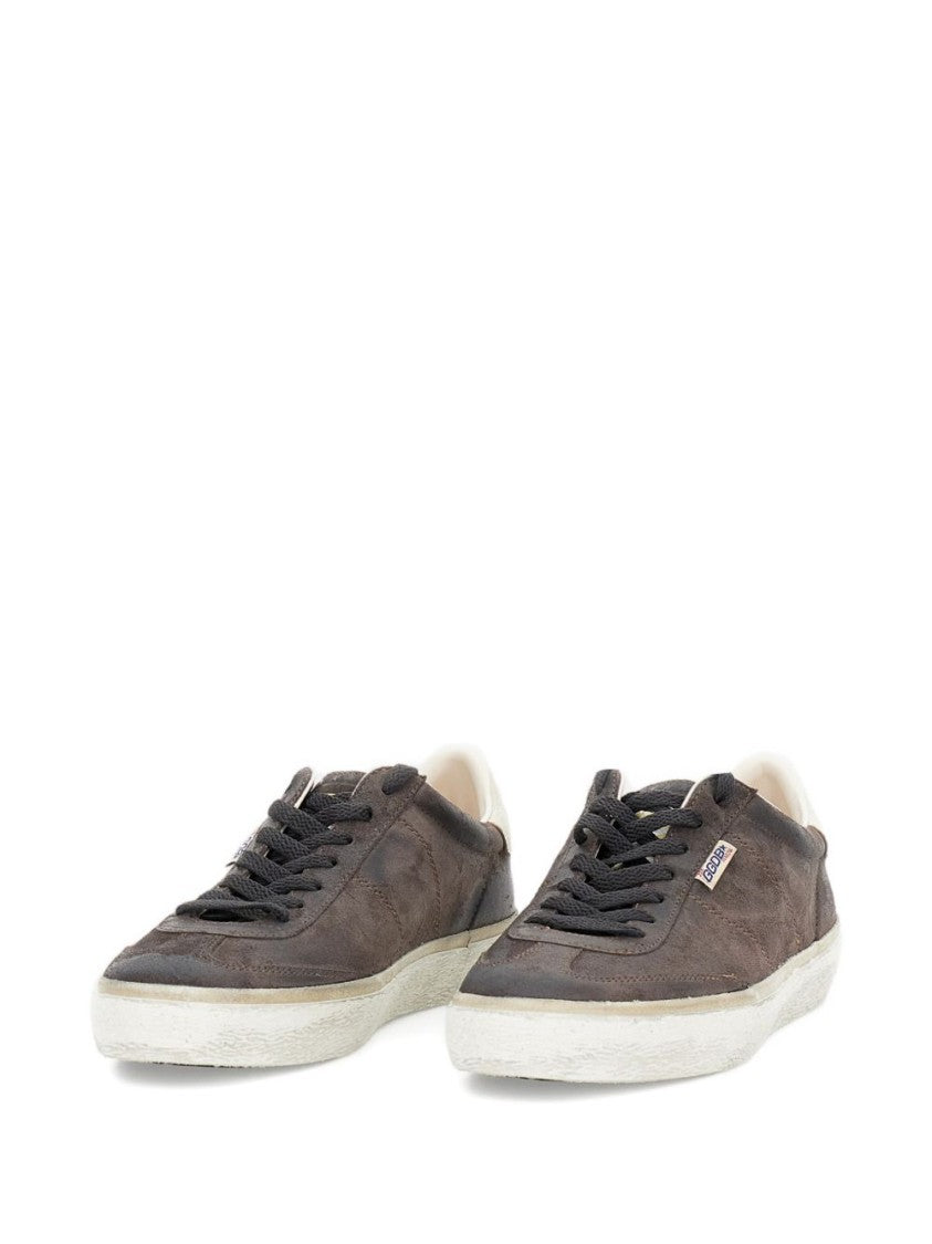 Golden Goose Dark Brown Suede Low-Top Sneakers