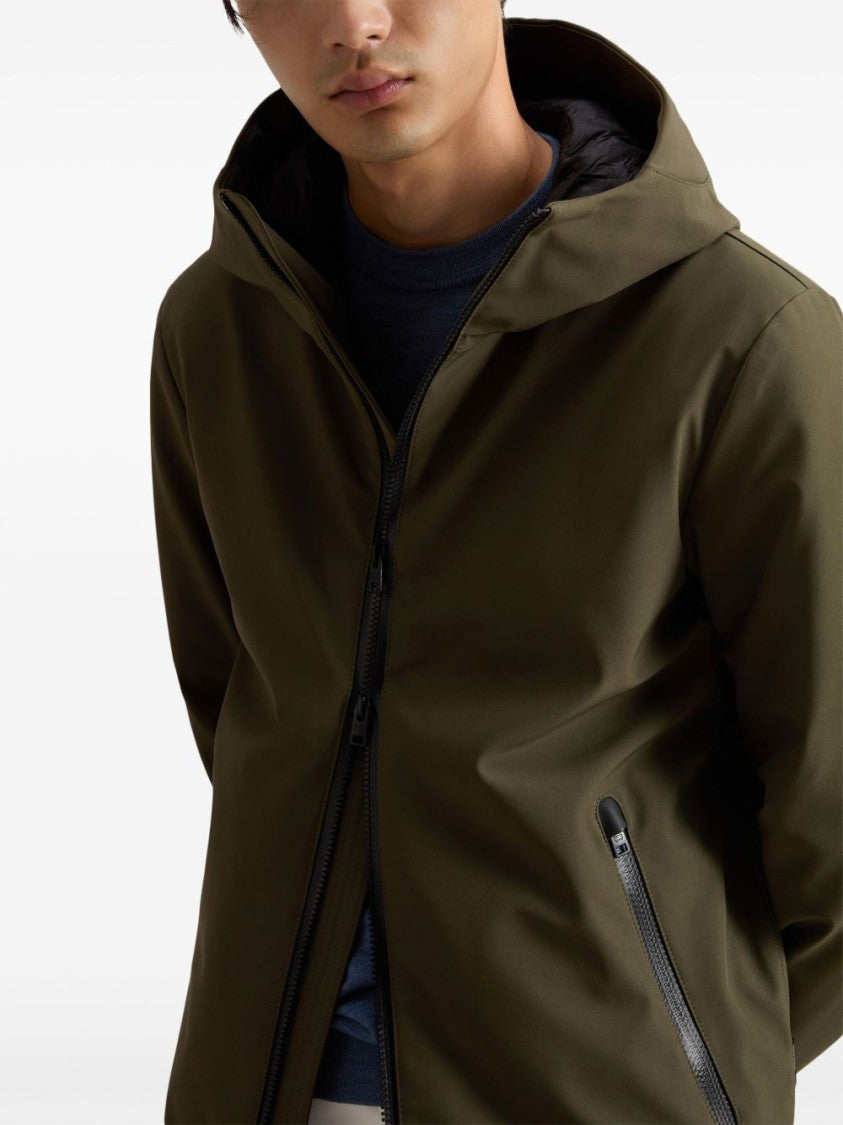 Woolrich Padded Olive Green Logo Jacket