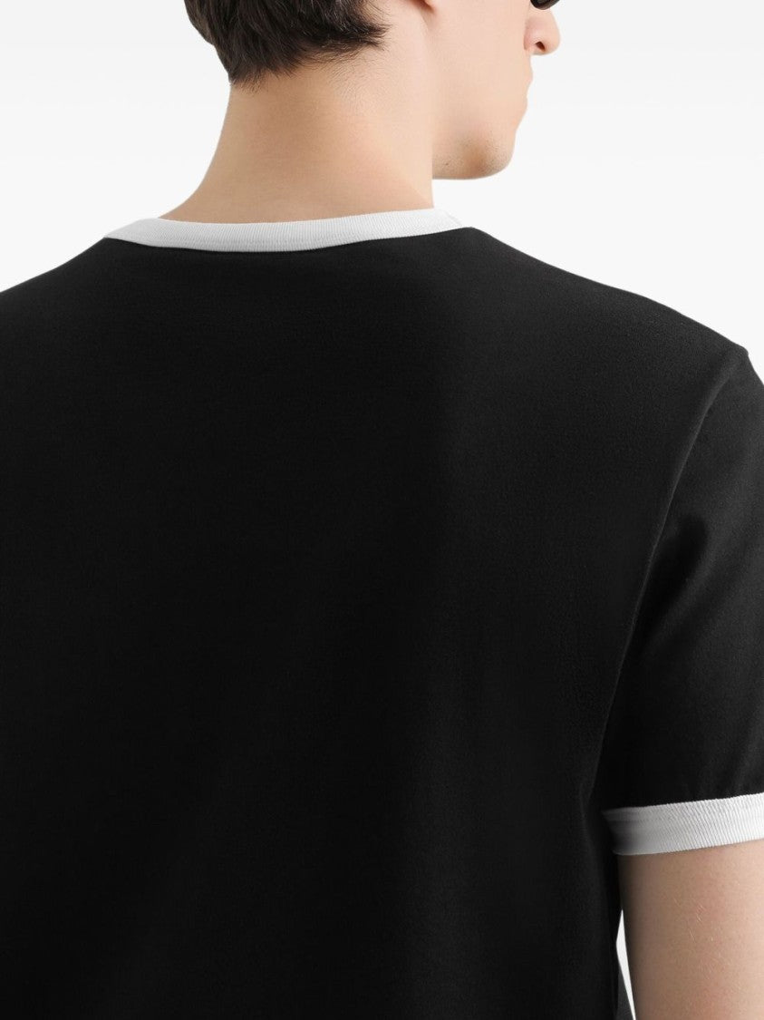 Dolce & Gabbana Short-Sleeve Black T-Shirt With White Logo