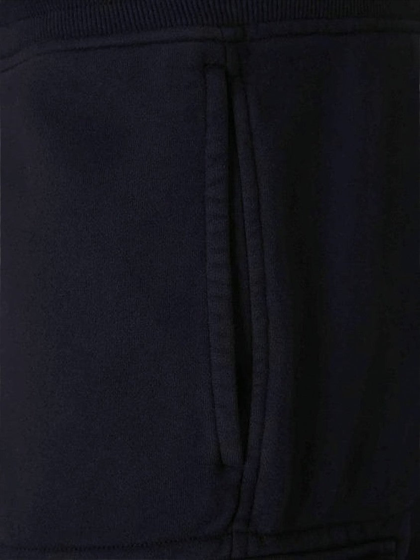 C.P. Company Minimalist Black Shorts With Distinctive Logo Patch