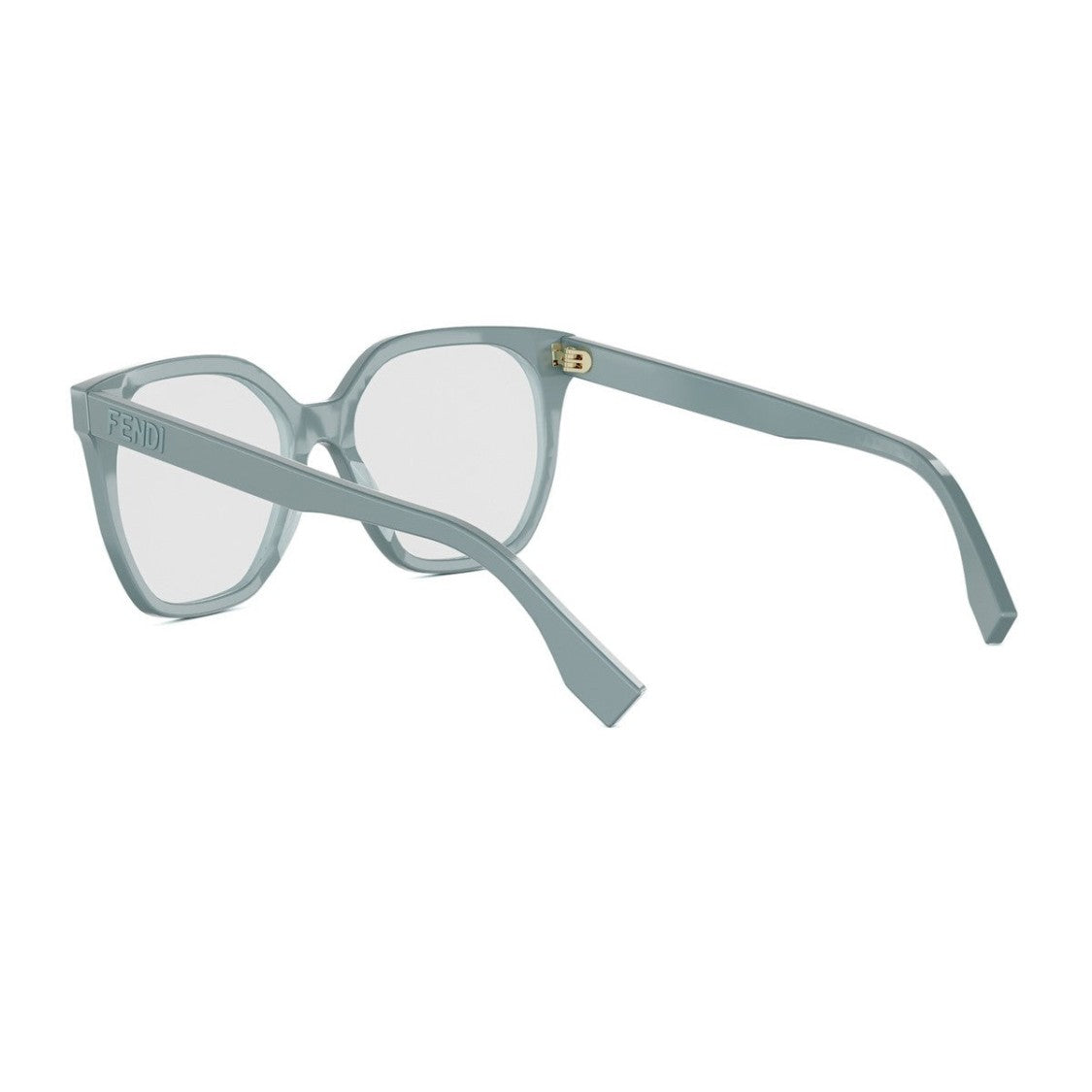 Fendi Grey-Blue Lettering Acetate Square Sunglasses