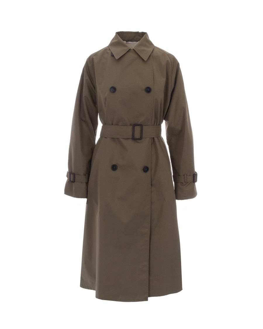 Max Mara Midi Trench Coat In Water-Resistant Gabardine With Reversible Design