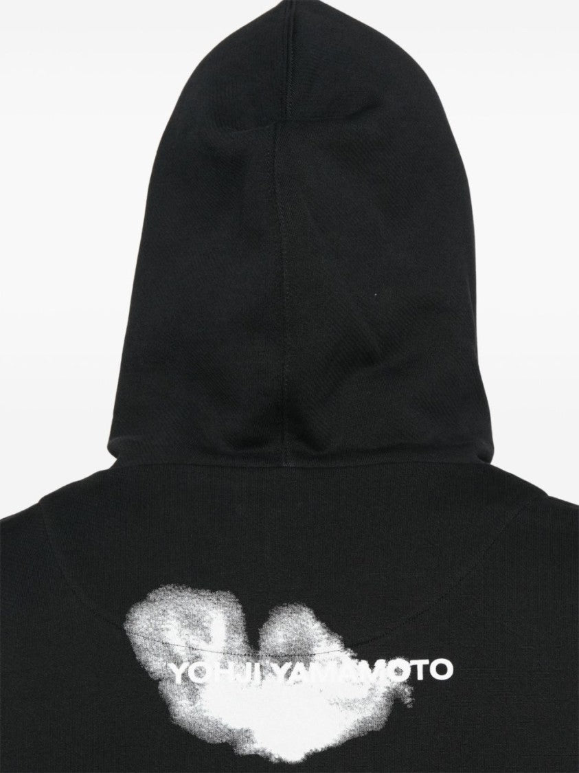 Y-3 Cotton Hoodie With Logo Detail And Drawstring Hood