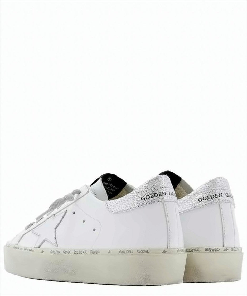Golden Goose Distressed White Leather Low-Top Sneakers