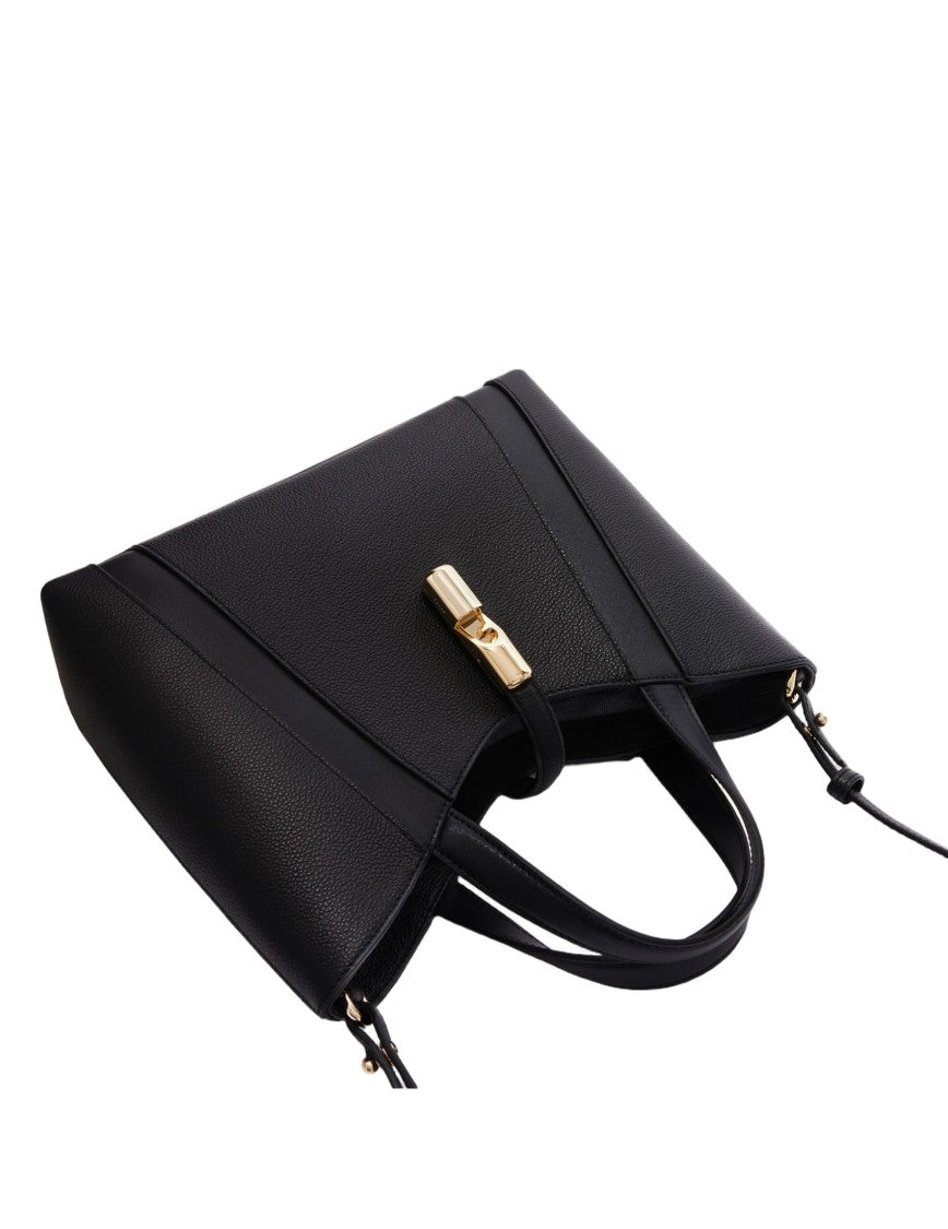 Furla Goccia S Leather Tote Handbag, Black