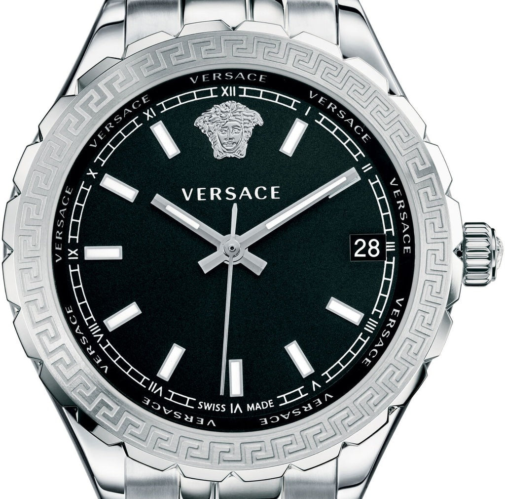 Versace Hellenyium 35Mm Swiss-Made Quartz Watch With Black Dial