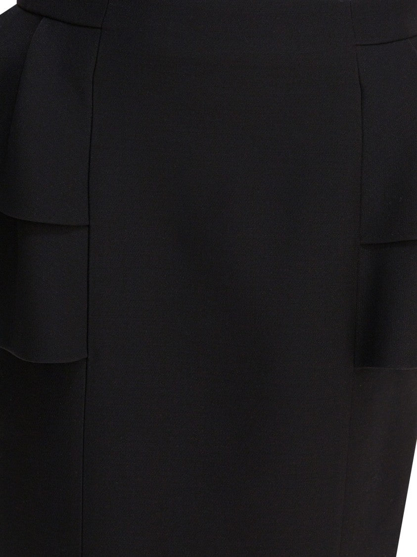 Valentino Refined Black Skirt With Layered Ruffles