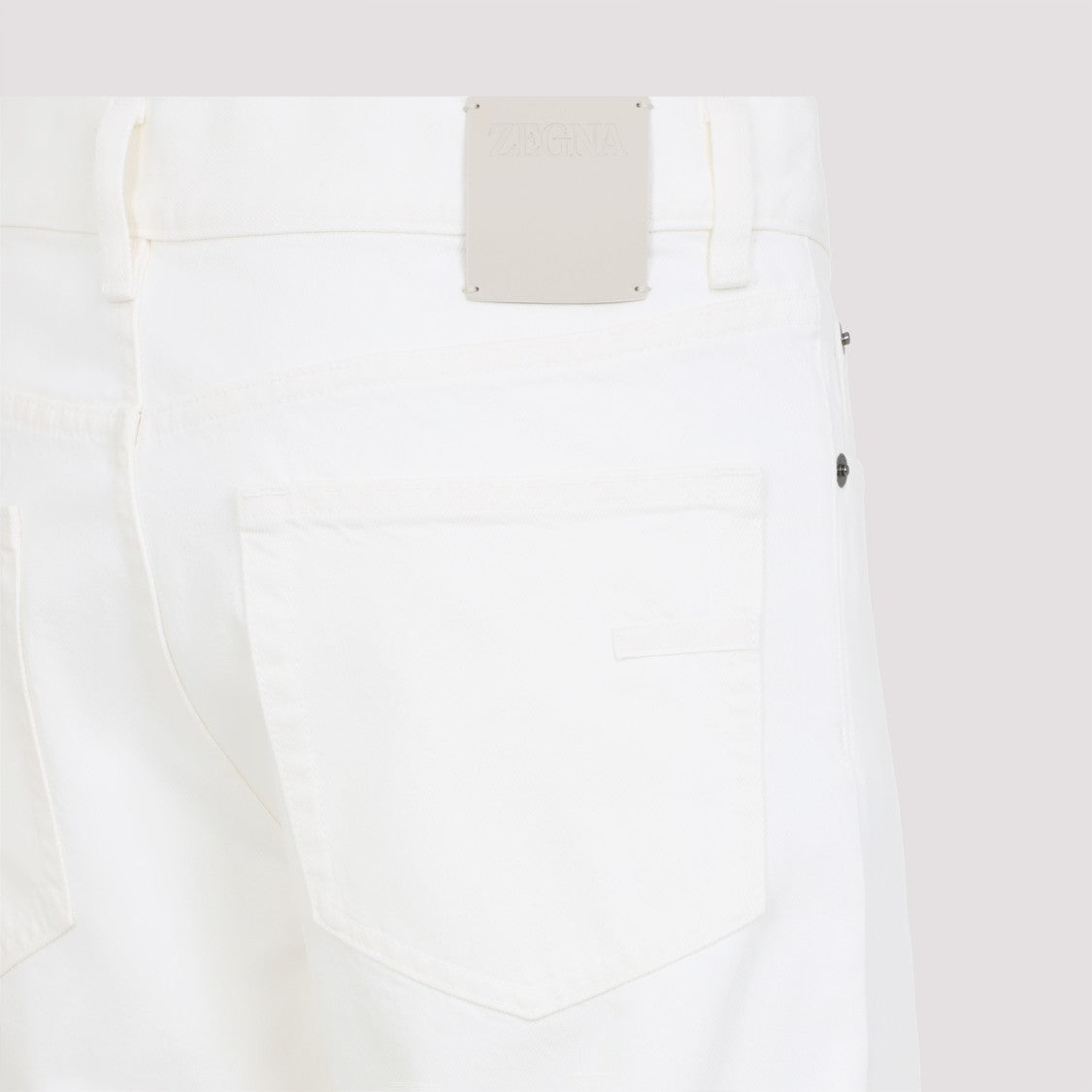 Zegna Optical White Cotton Denim Jeans