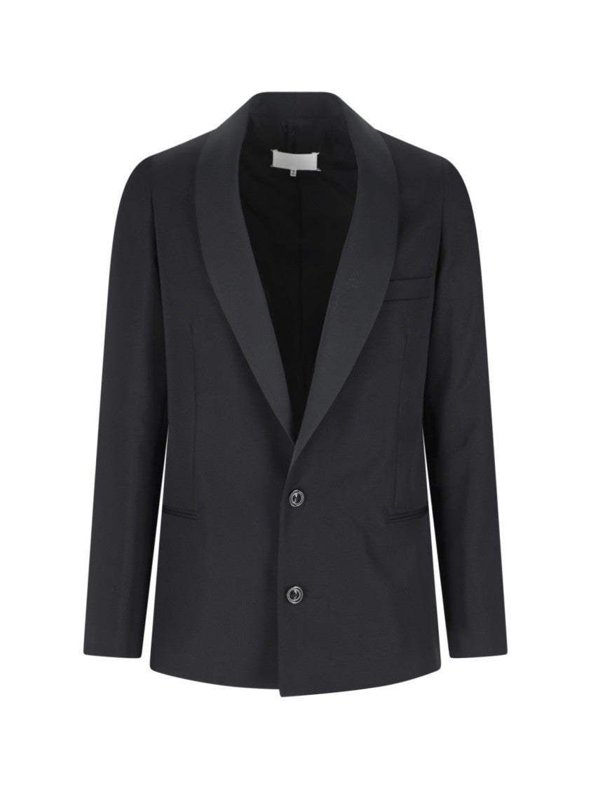 Maison Margiela Black Single-Breasted Virgin Wool Blazer