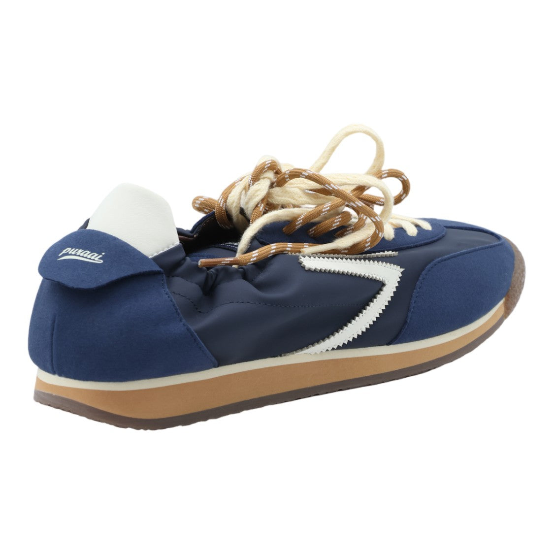 Puraai Navy Blue Zigzag Low-Profile Sneakers