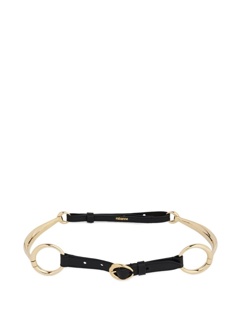 Rabanne Nero E Oro Leather And Brass Belt
