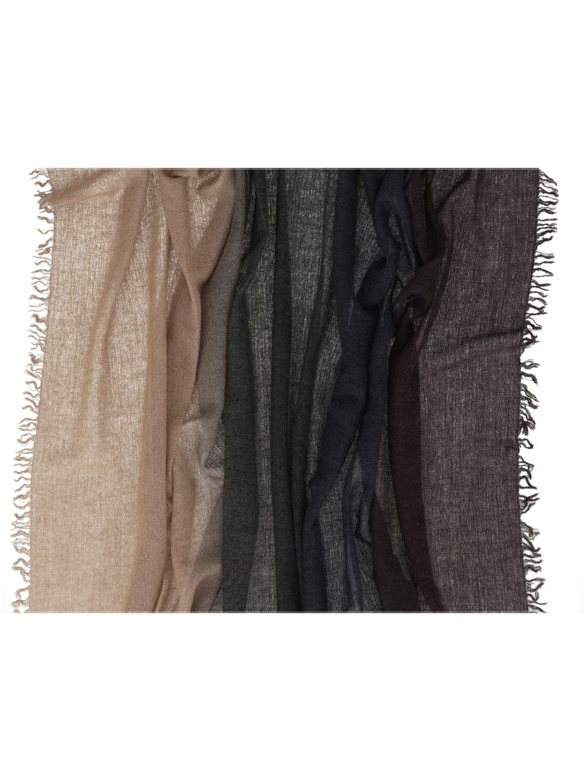 Faliero Sarti Rectangular Gradient Scarf With Fringed Edges And Soft Texture