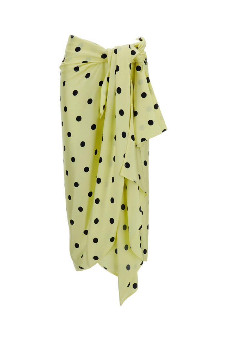 Sportmax Yellow Polka Dot Skirt