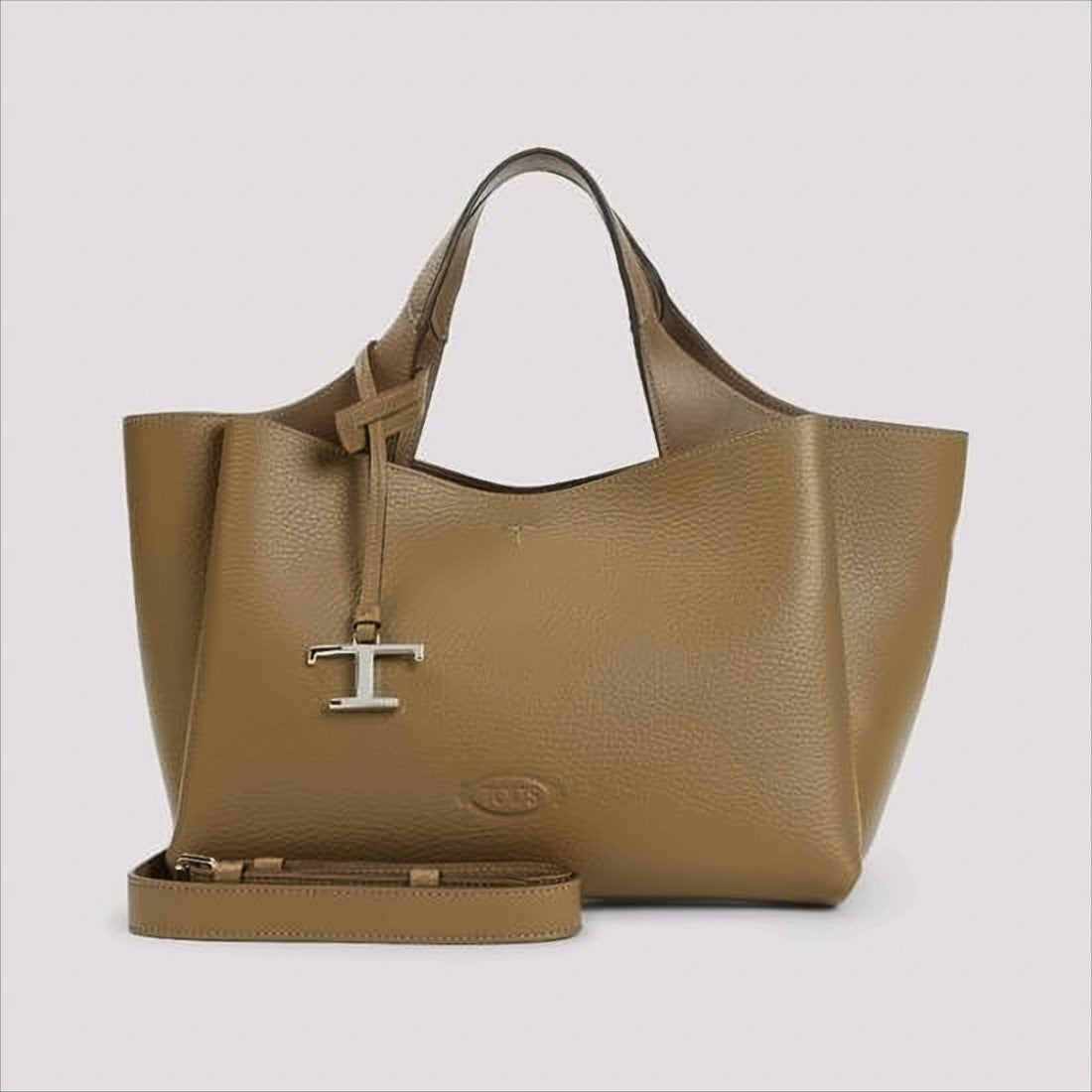 Tod's Pebbled Leather Crossbody Bag With Metallic Charm