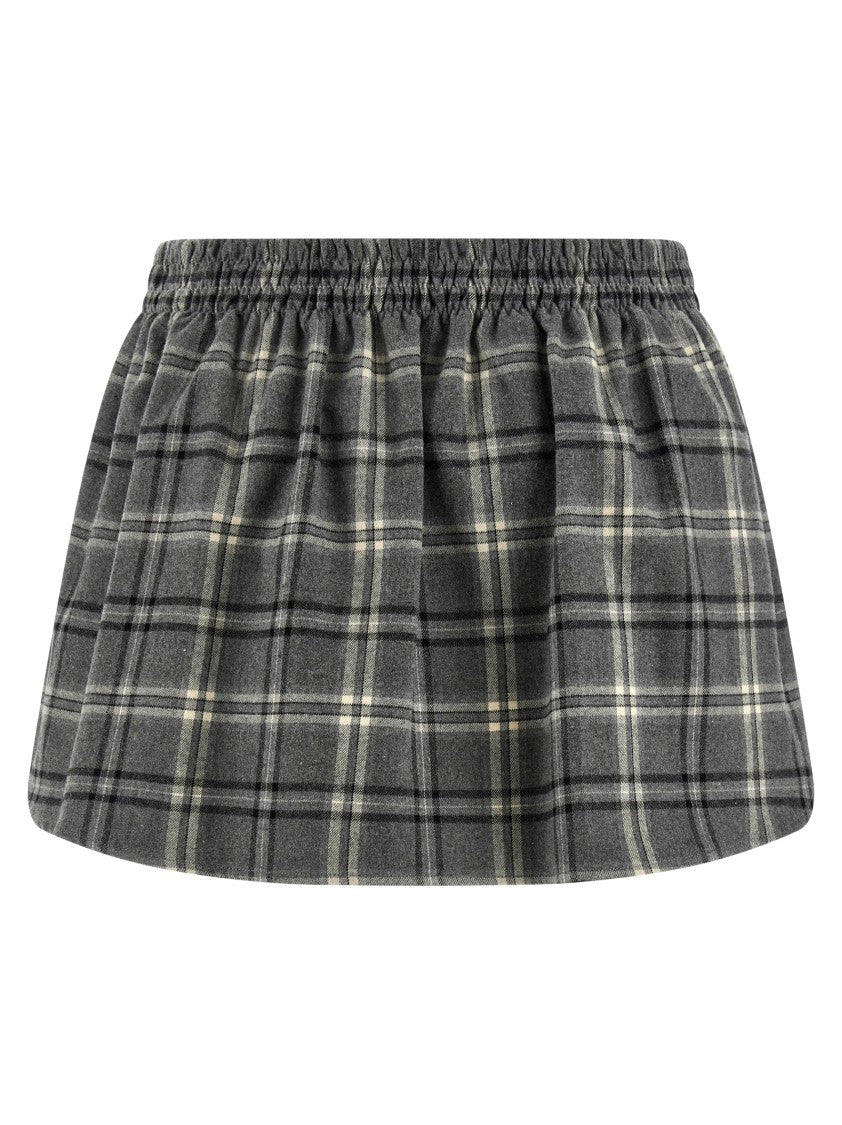 Miu Miu Check Flannel Skirt