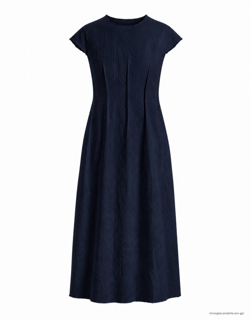 Cape Concept Càpe Concept Amata Oxford Deep Blue Japanese Cotton Dress 0009 Dark Blue Amaca Oxford