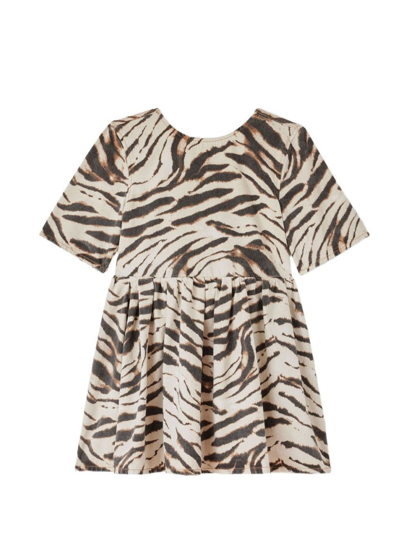 Ganni Zebra Denim Zebra Print Mini Dress