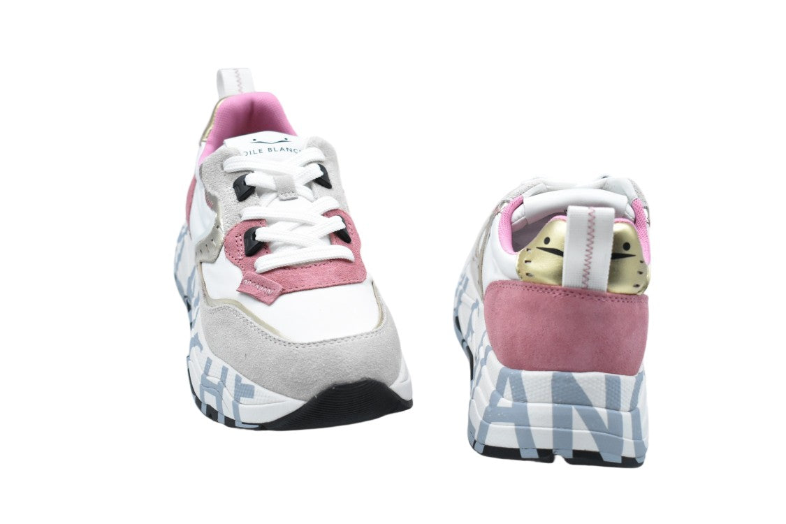 Voile Blanche Raspberry Technical Fabric Suede Double-Height Sneakers