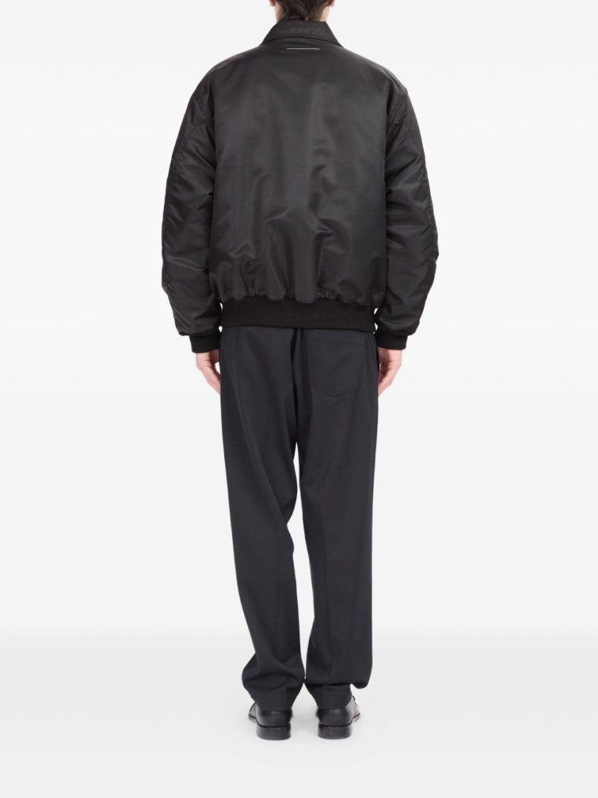 Mm6 By Maison Margiela Black Polyamide Utility Jacket With Modern Silhouette