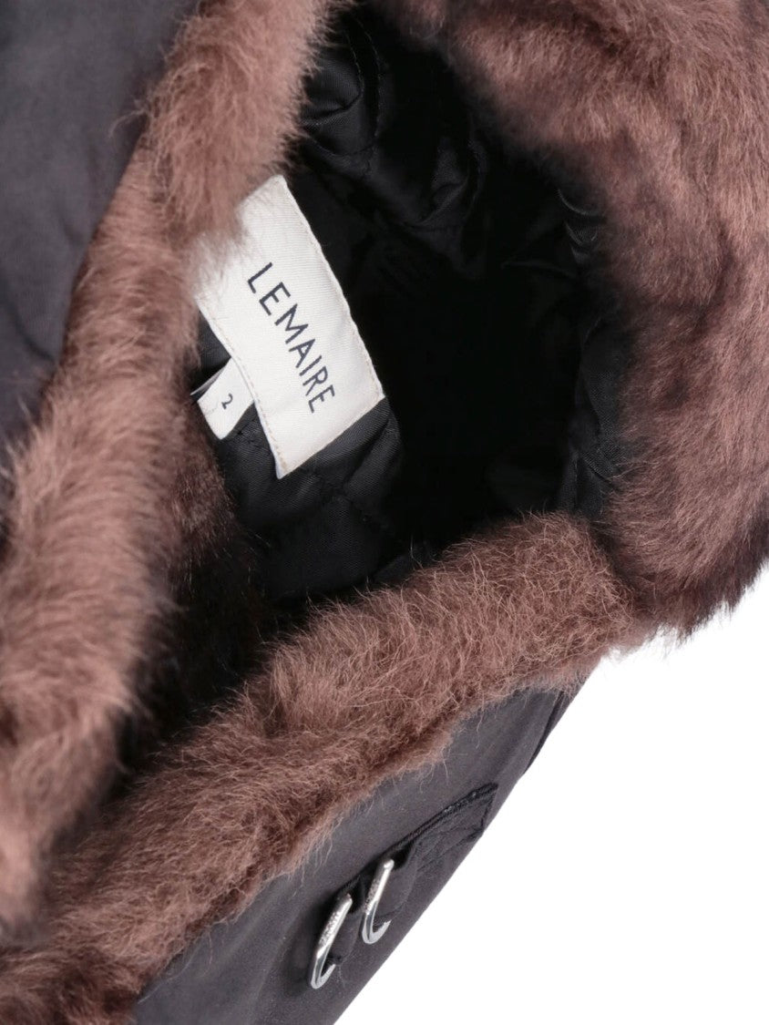 Lemaire Brown Lambskin Shearling Trapper Hat