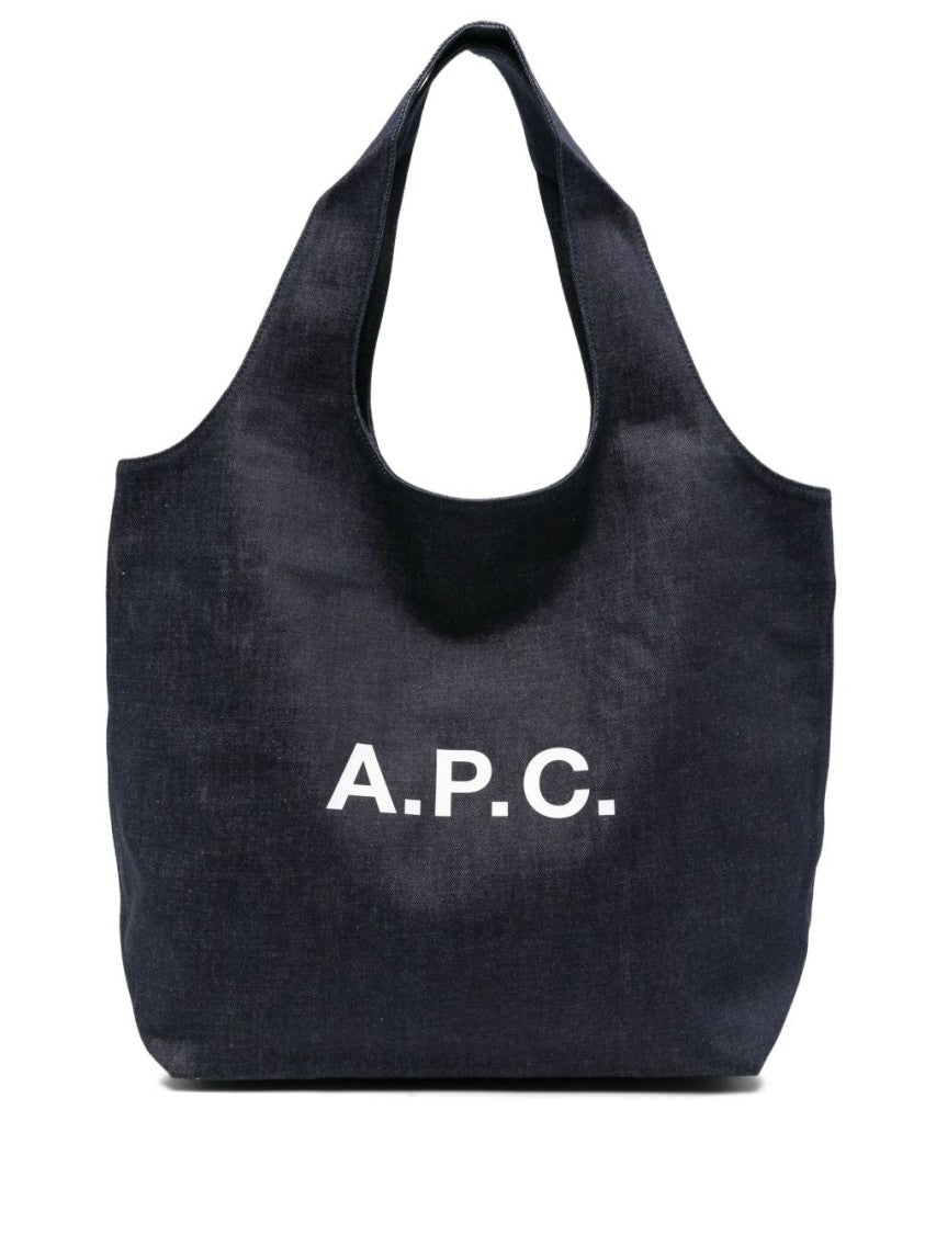 A.P.C. Spacious Black Cotton Tote Bag