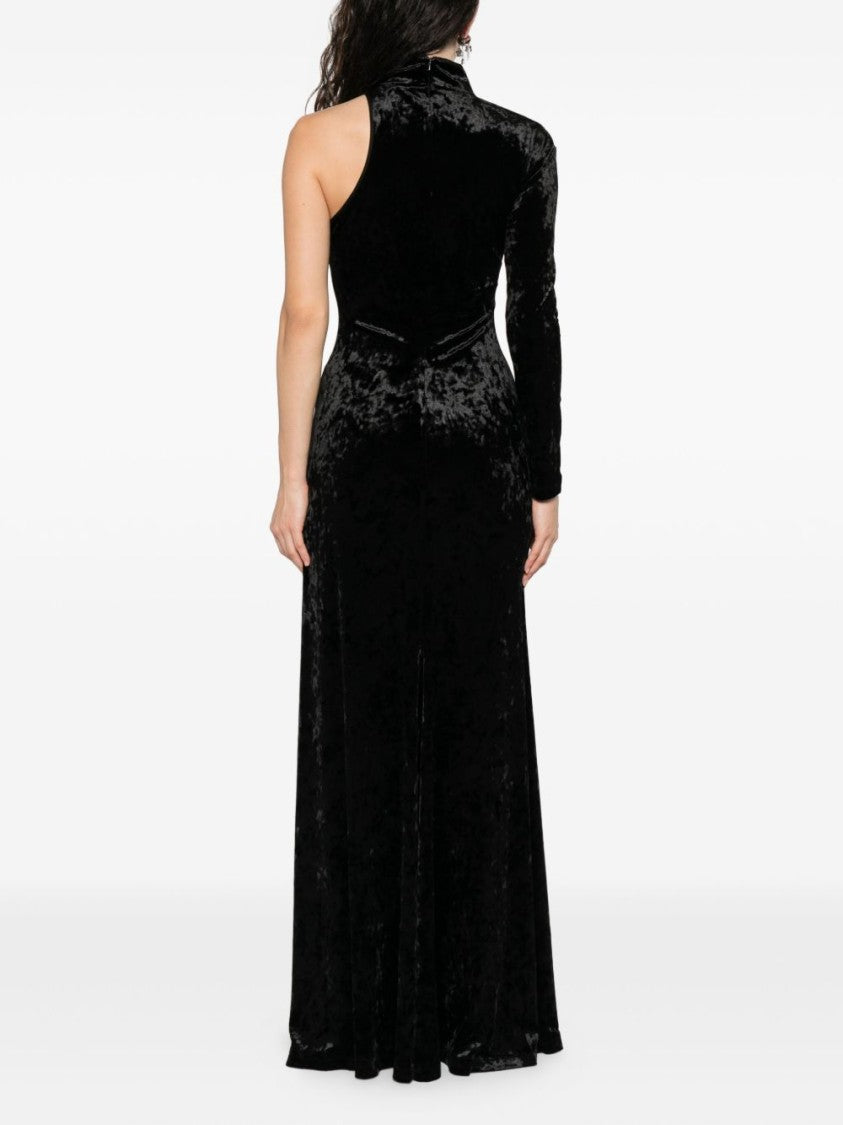 Versace Jeans Couture Asymmetrical Black Velvet Evening Dress