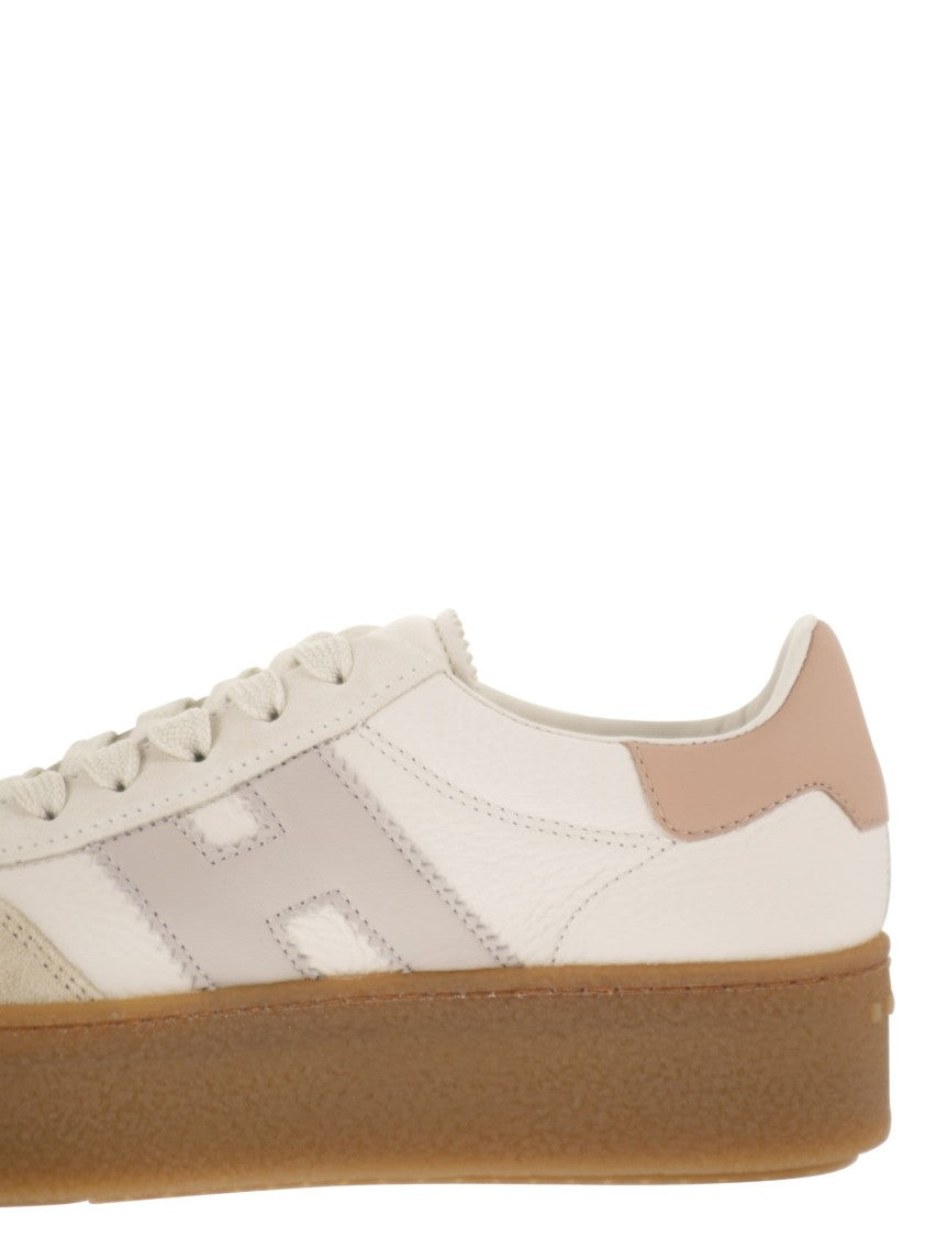 Hogan Leather And Suede Trainers With Platform Sole