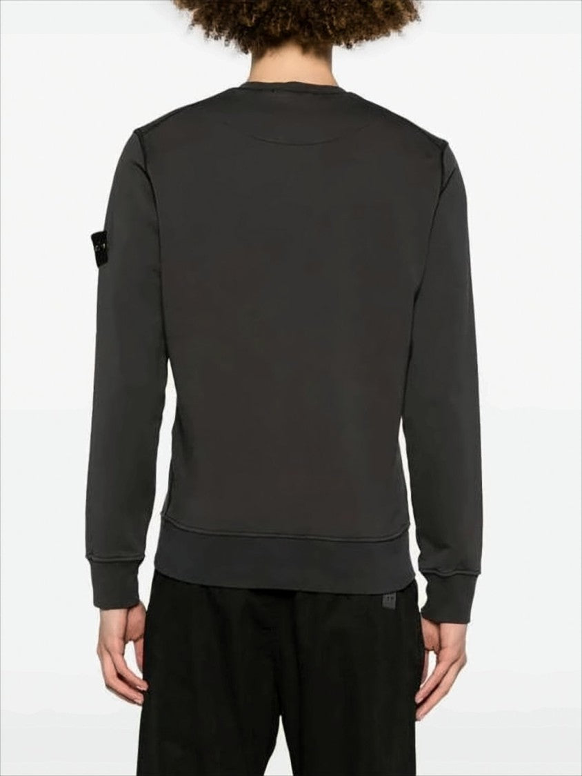 Stone Island Long-Sleeve Black Crewneck Sweatshirt