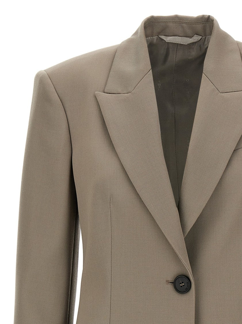 The Attico Flared Design Single-Breasted Wool Blazer