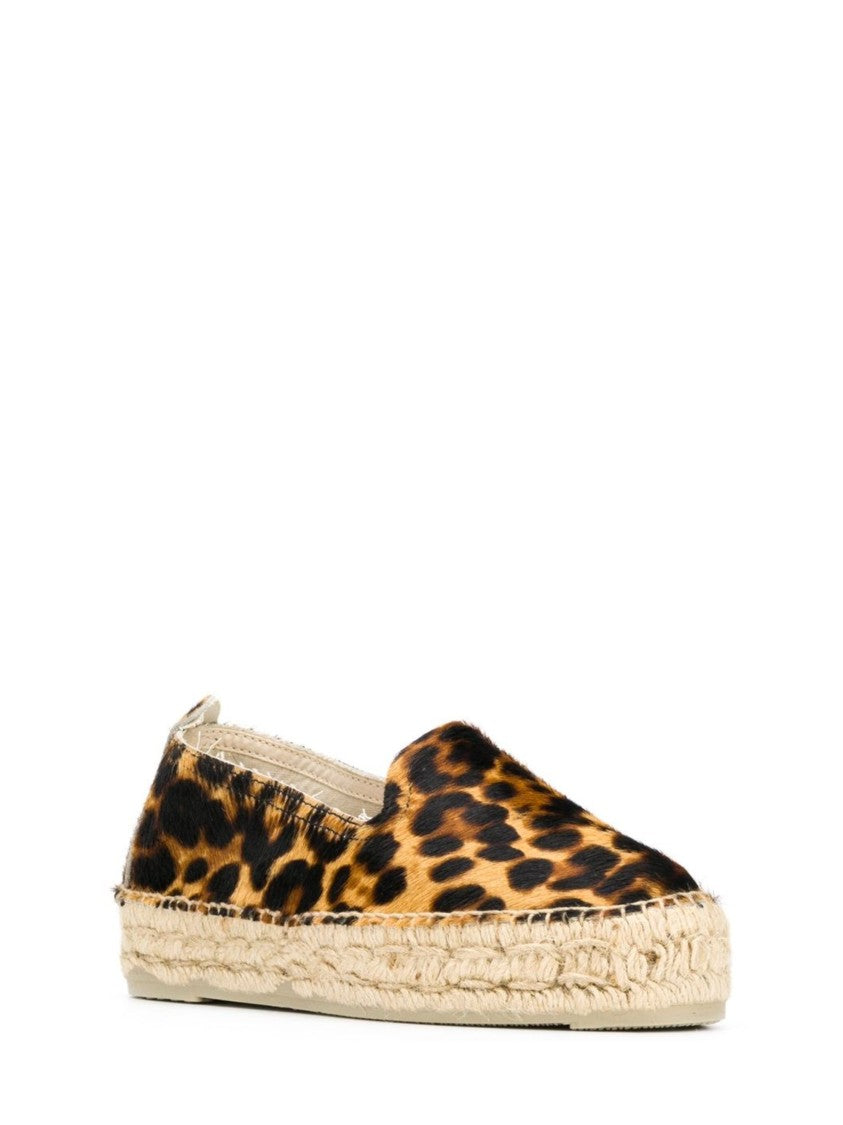 Manebi Leopard Print Slip-On Espadrilles