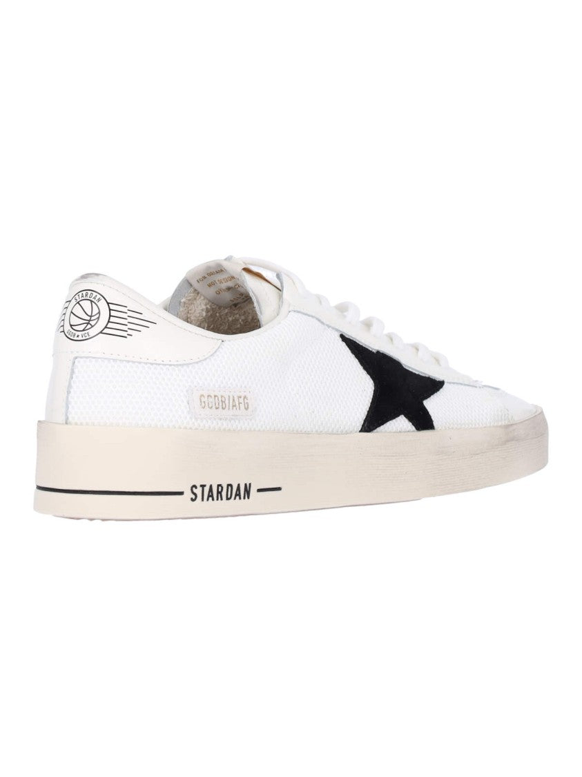 Golden Goose White Stardan Mesh Leather Sneakers