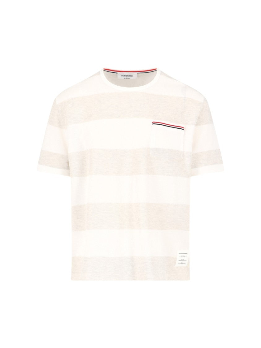Thom Browne "Rugby Stripe" T-Shirt – Off-White